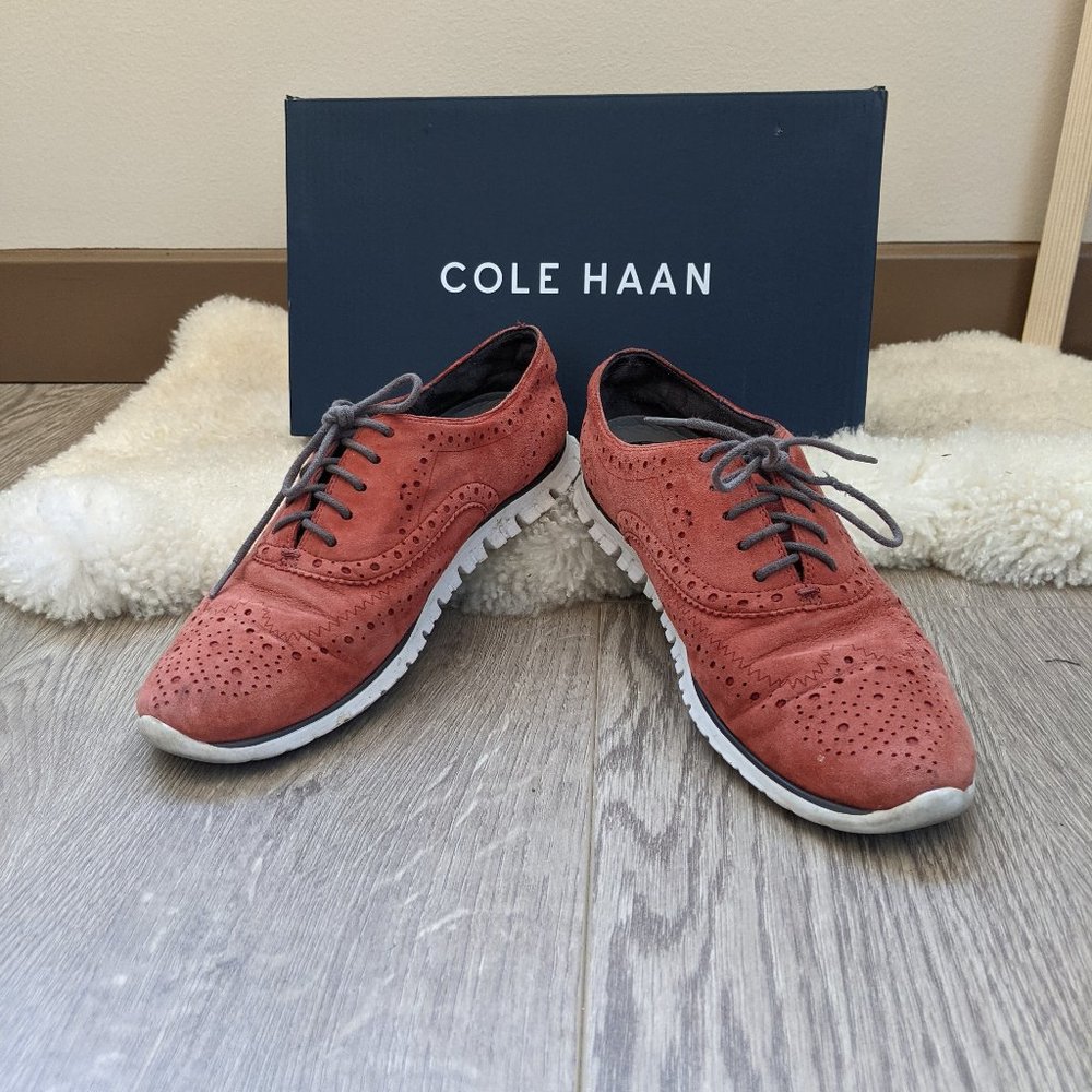 COLE HAAN Zerogrand Wingtip Red Suede Oxford